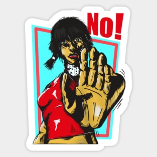 A woman saying no. Sticker